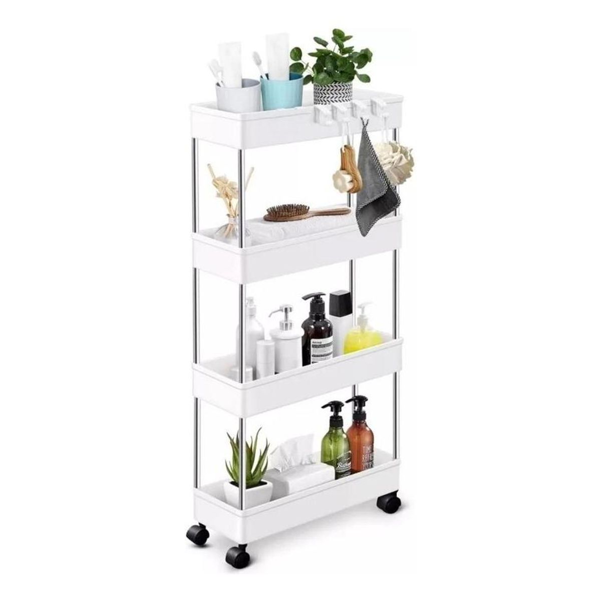 GENERICO - Estante Organizador Delgado 4 Niveles para Baño y Cocina