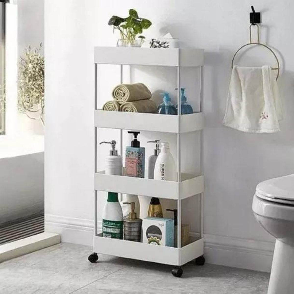 GENERICO - Estante Organizador Delgado 4 Niveles para Baño y Cocina