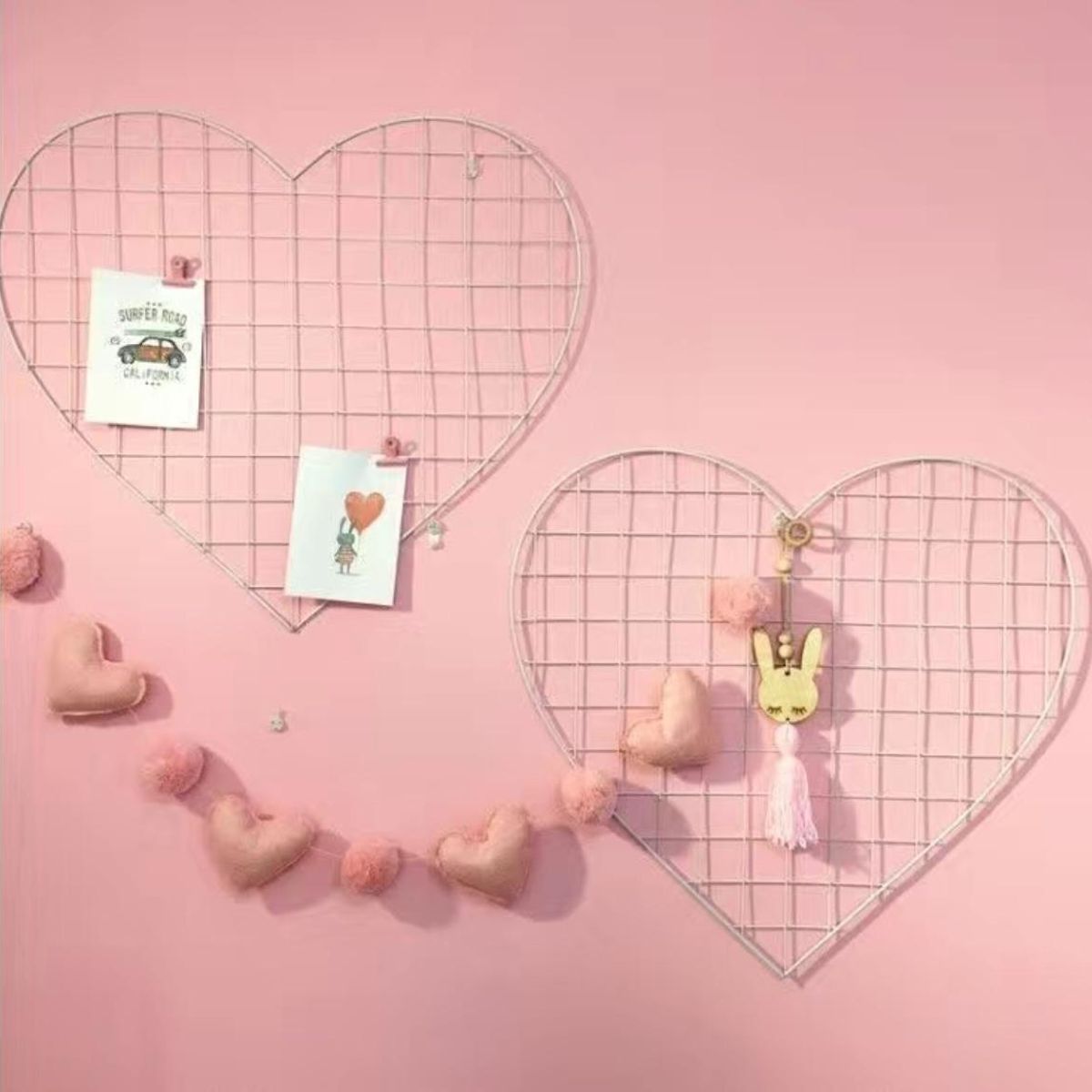 GENERICO - Rejilla Metálica para Fotos en Forma de Corazón