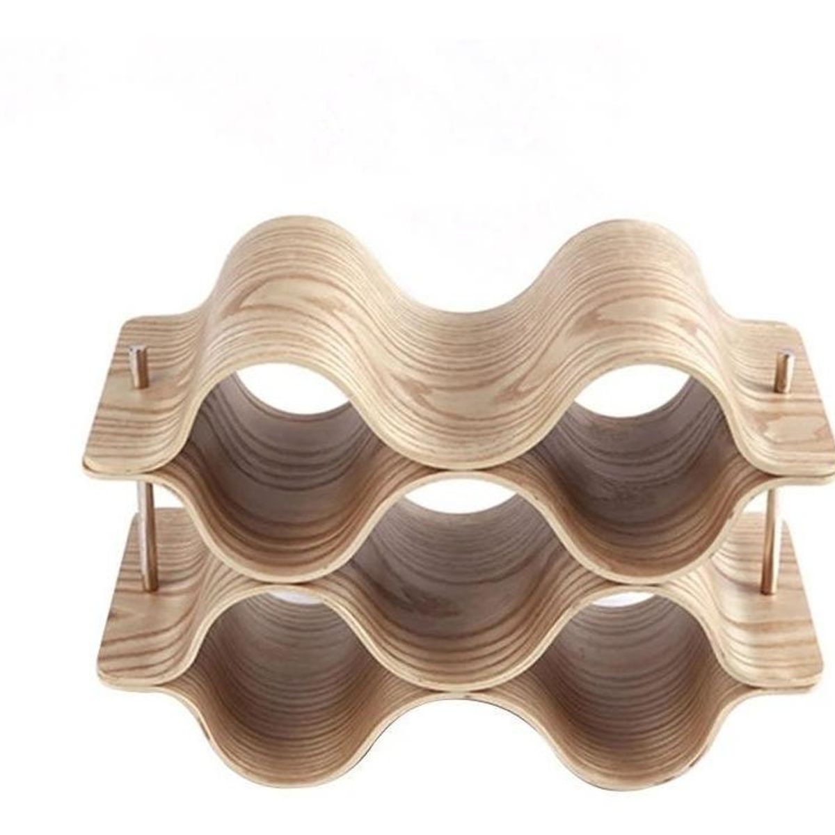 GENERICO - Estante de Madera para 6 Botellas de Vino Plegable