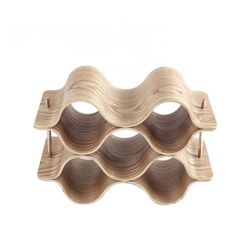 GENERICO - Estante de Madera para 6 Botellas de Vino Plegable