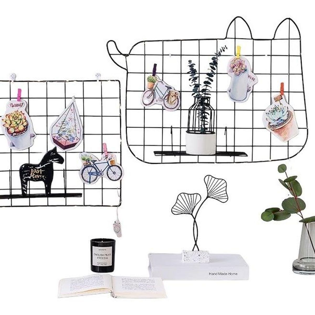 GENERICO - Rejilla Metálica para Exponer Fotos y Marcos de Gato