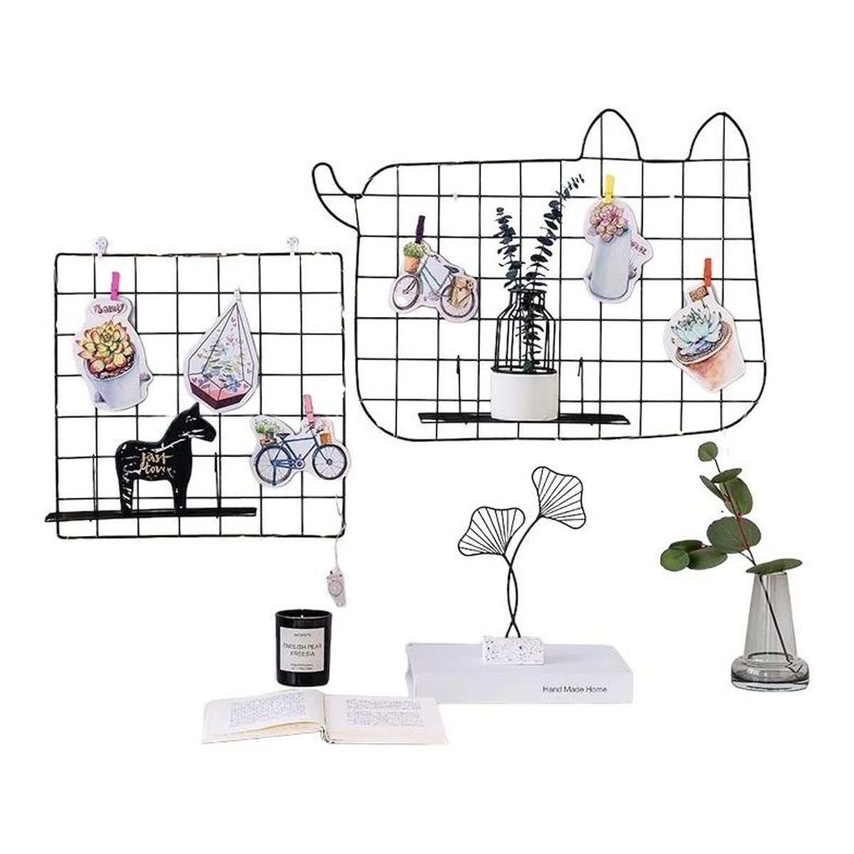 GENERICO - Rejilla Metálica para Exponer Fotos y Marcos de Gato