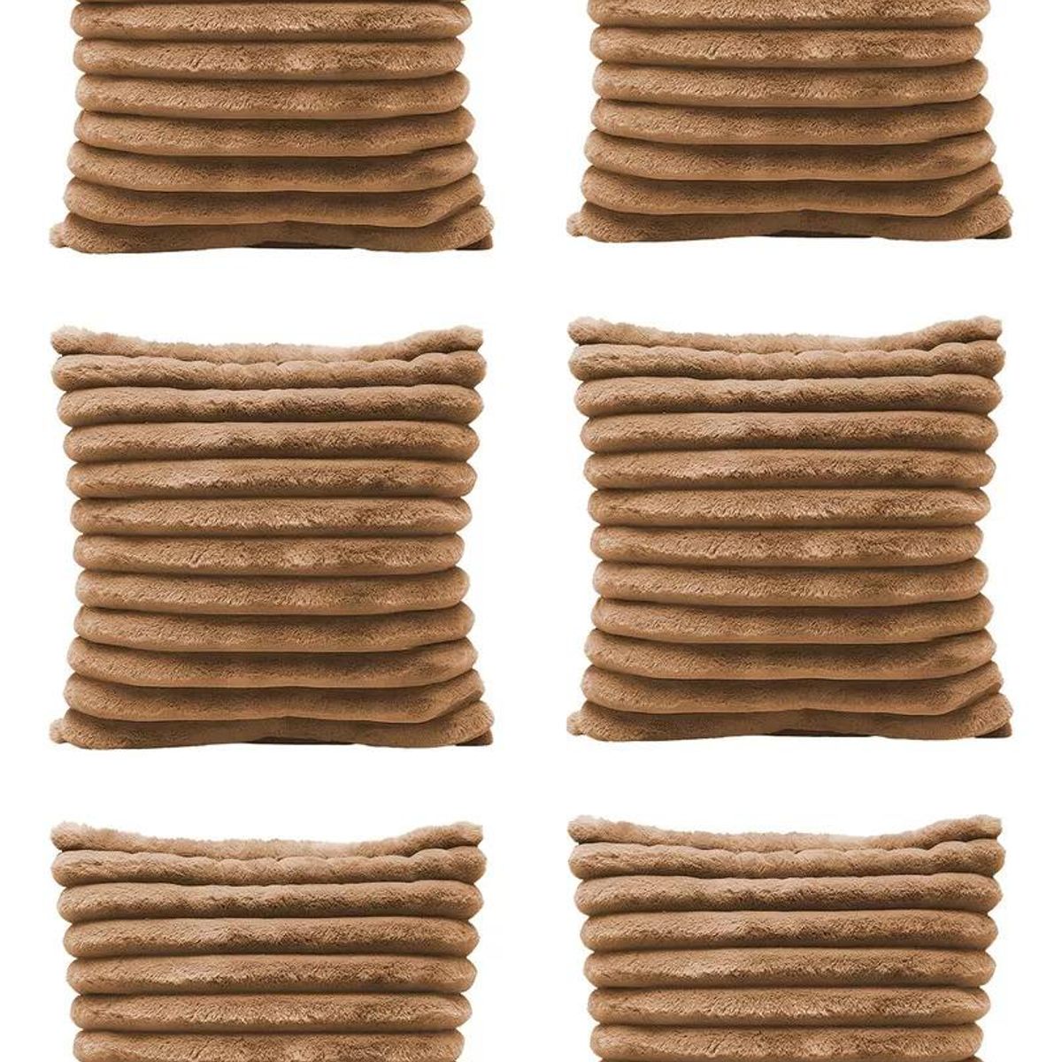 GENERICO - Pack de 6 Fundas de Cojín Suaves con Diseño de Líneas 43x43cm