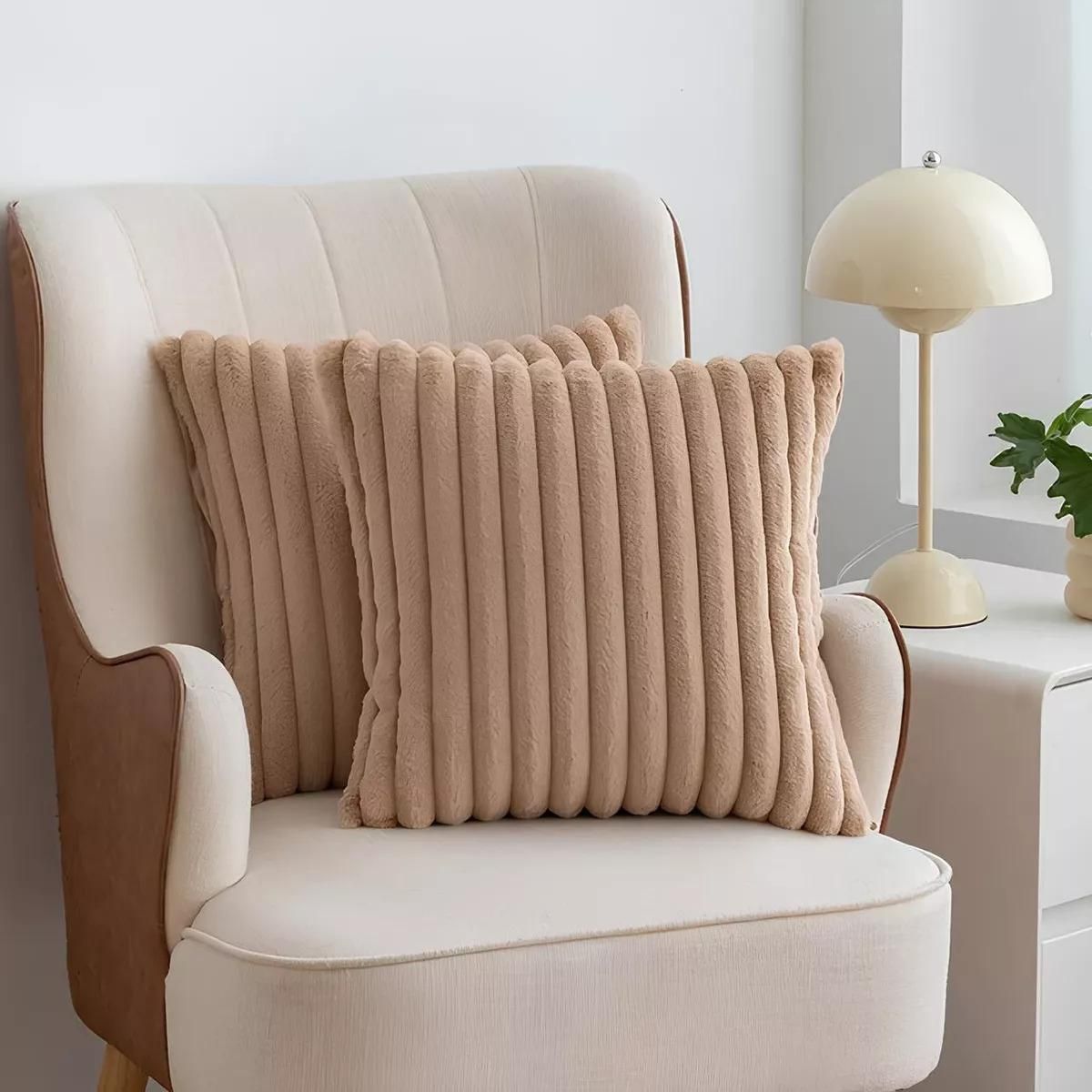 GENERICO - Pack de 6 Fundas de Cojín Suaves con Diseño de Líneas 43x43cm