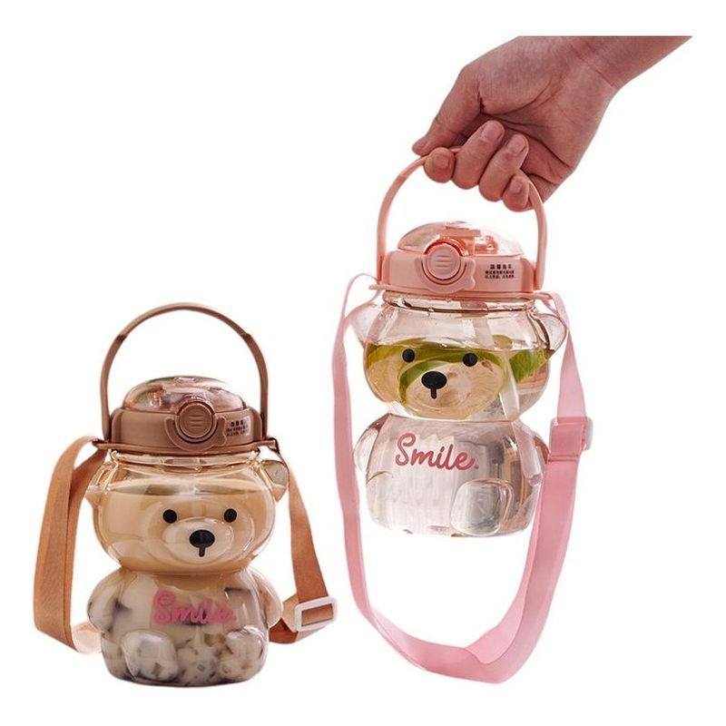GENERICO - Botella Kawai de Agua de 1400ml con Pajita y Diseño Oso