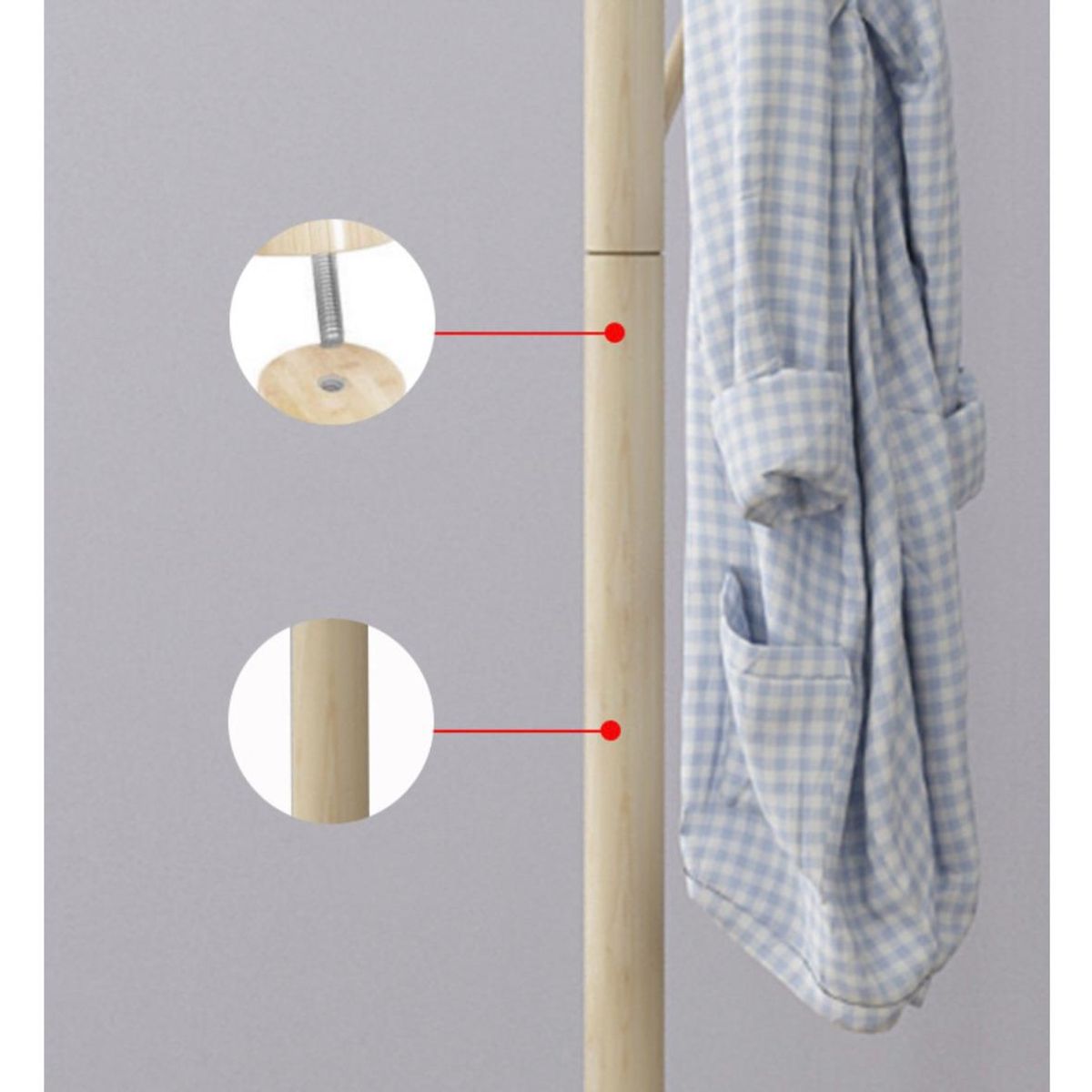 GENERICO - Perchero Colgador de Pie de Madera Bamboo 170 cm