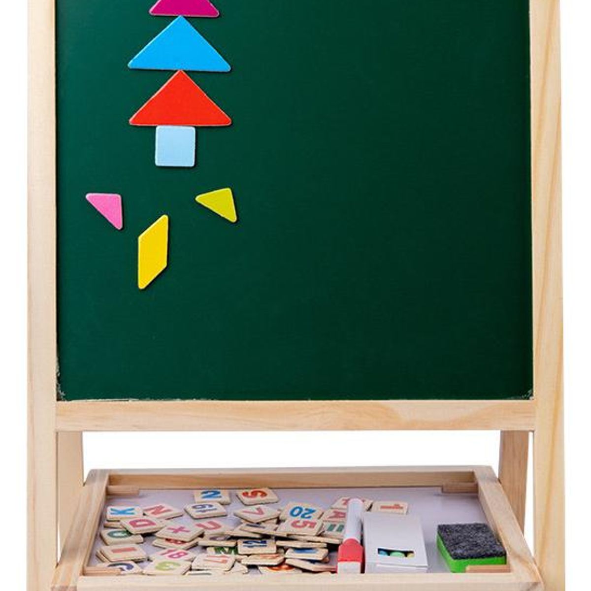 GENERICO - Pizarra Doble Para Niños Magnética y Tiza - Madera
