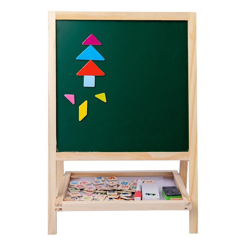 GENERICO - Pizarra Doble Para Niños Magnética y Tiza - Madera