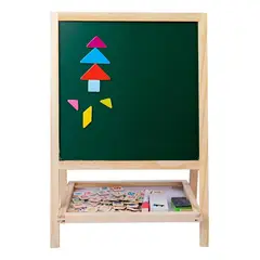 GENERICO - Pizarra Doble Para Niños Magnética y Tiza - Madera