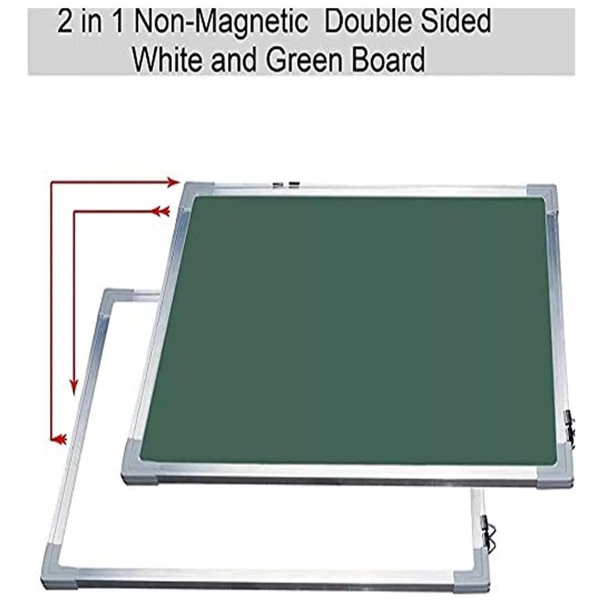 GENERICO - Pizarra Magnética Doble Cara 60x90 cm con Marco de Aluminio