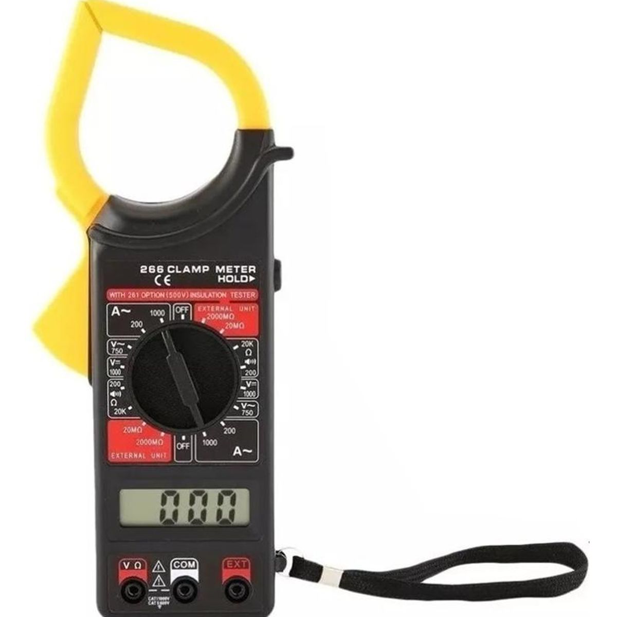 GENERICO - Multi Tester Amperímetro Digital Tenaza DT-266 con Pantalla LCD