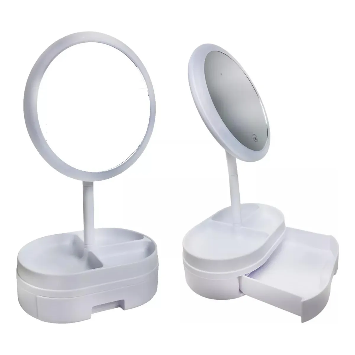 GENERICO - Espejo Organizador con Luz LED Recargable para Maquillaje