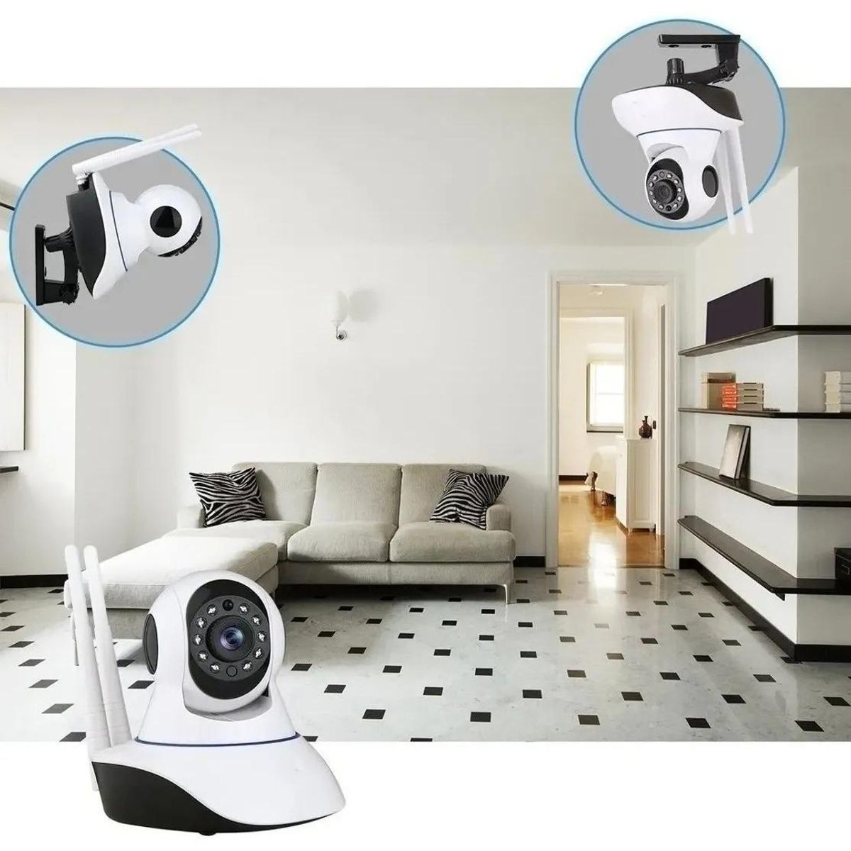 GENERICO - Cámara IP WiFi HD 720p Domo Rotación 360° y Visión Nocturna