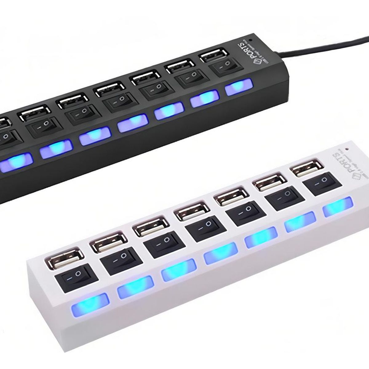 GENERICO - Hub USB 20 de 7 Puertos con Luz Indicadora