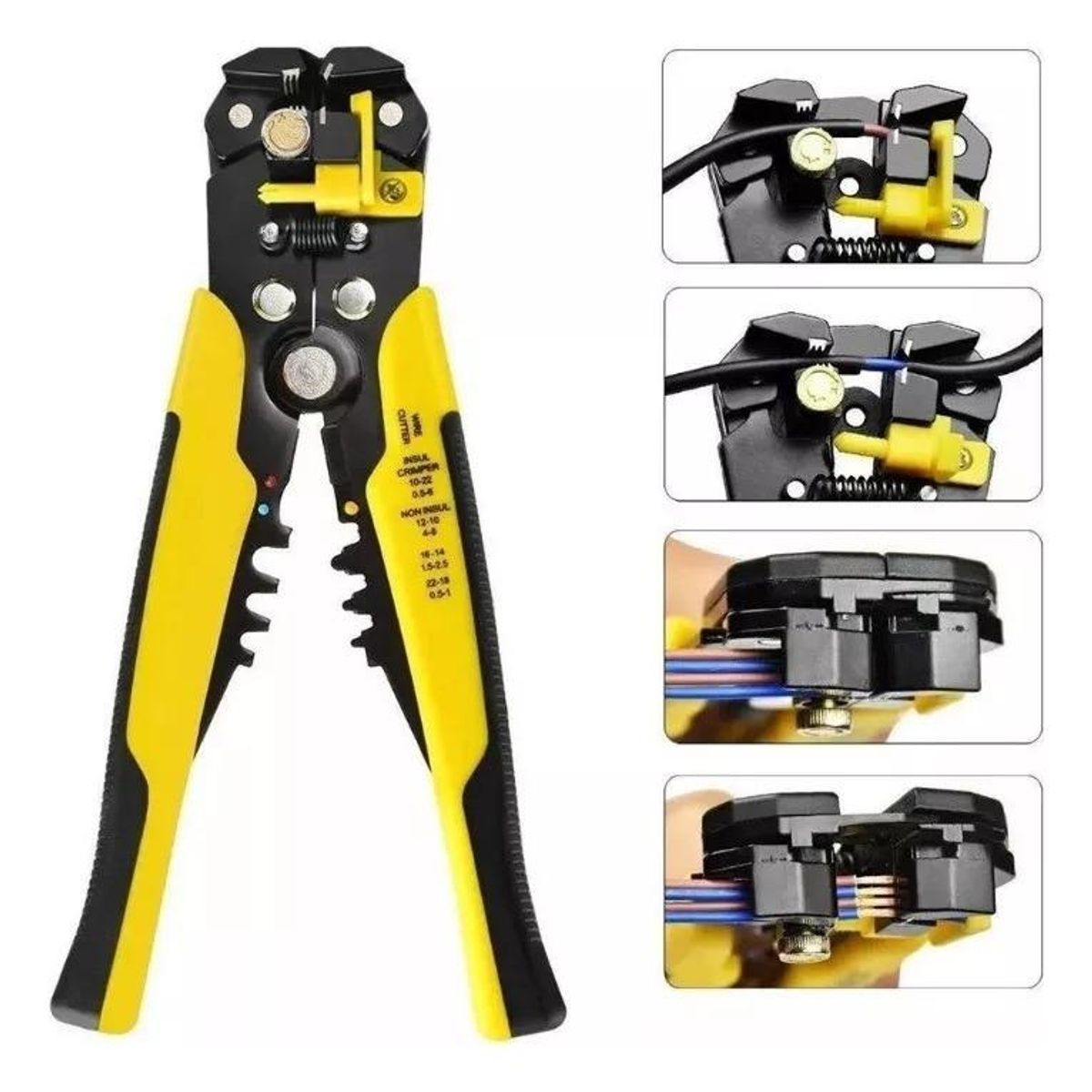 GENERICO - Alicate Pelacables Automático Multifuncional con Crimpadora