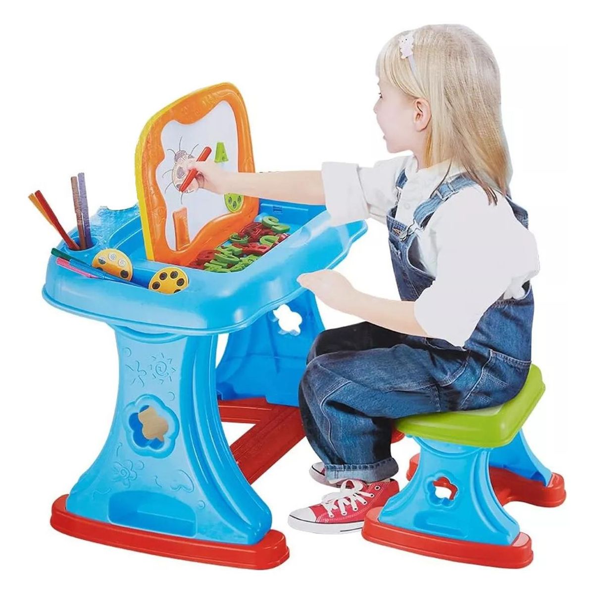 GENERICO - Mesa de Aprendizaje con Pizarra para Niños Creativos