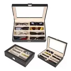 GENERICO - Organizador de Lentes para 8 Gafas en Simil Cuero