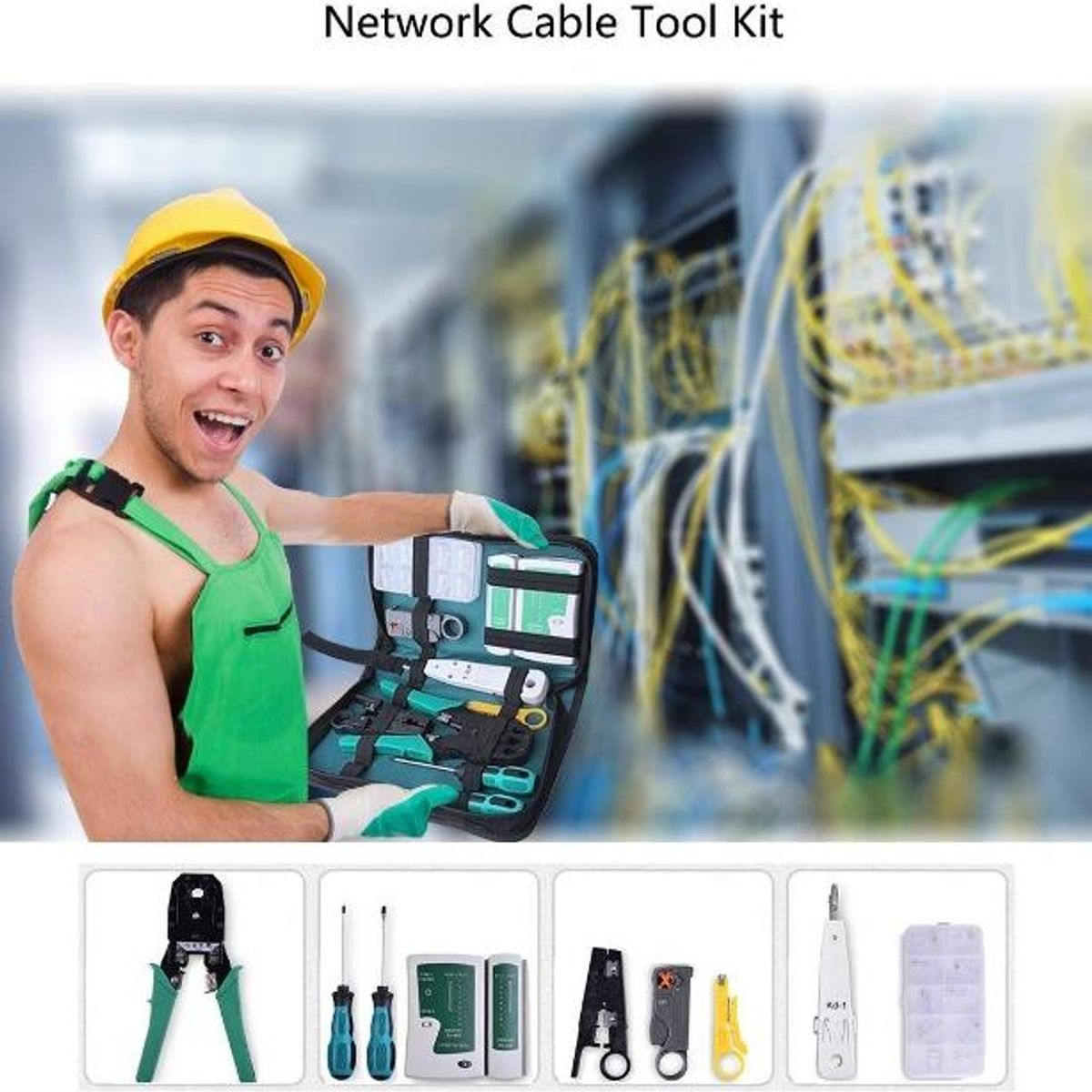 GENERICO - Kit de Herramientas para Cableado de Redes UTP RJ45