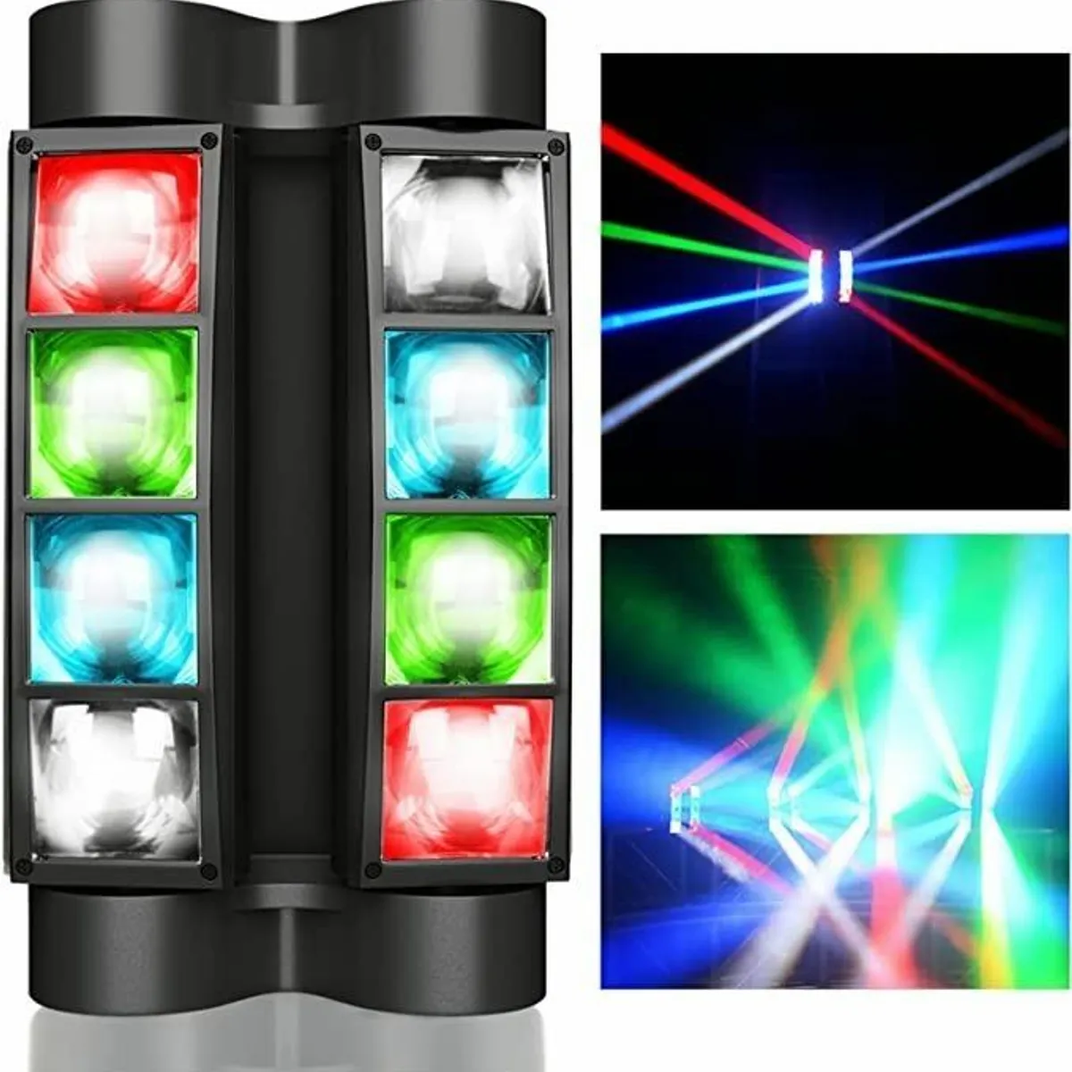 GENERICO - Cabeza Móvil Led Spider Beam RGBW DMX 8x10W Efecto de Luz
