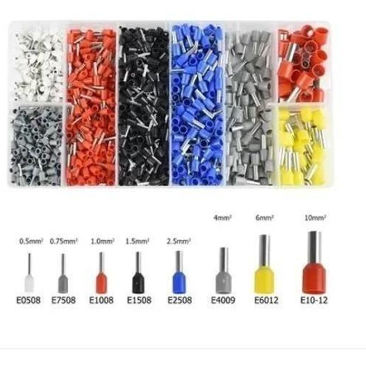 GENERICO - Kit de Terminales Eléctricos Tubulares 1200 Piezas Variadas