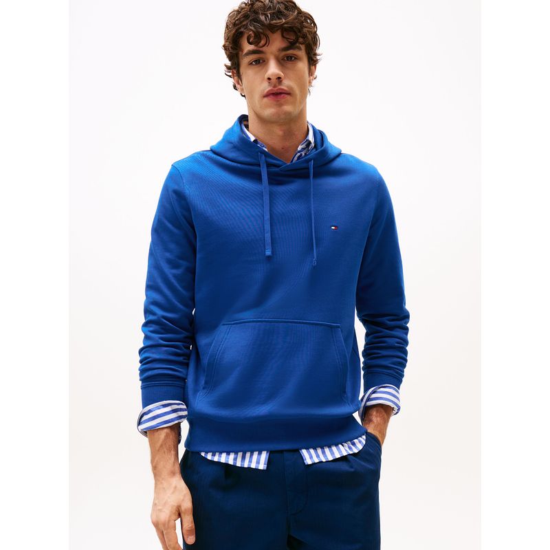 TOMMY HILFIGER - Polerón Hoodie Con Logo Bordado Azul Tommy Hilfiger