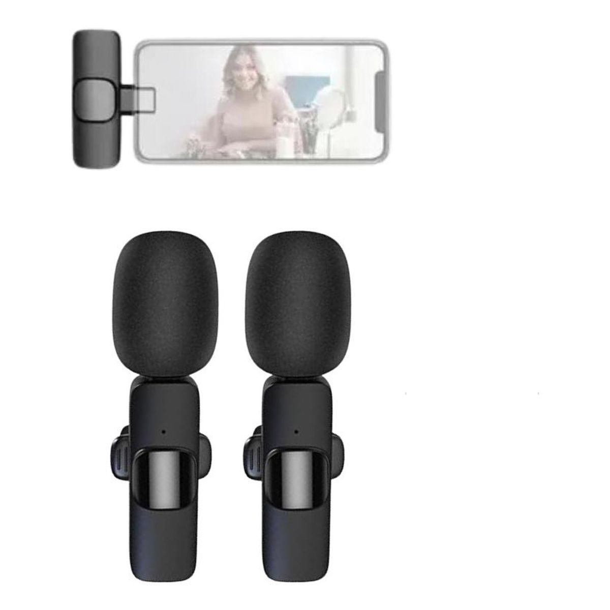 GENERICO - Micrófono Inalámbrico Lavalier Tipo C para Grabación y Streaming