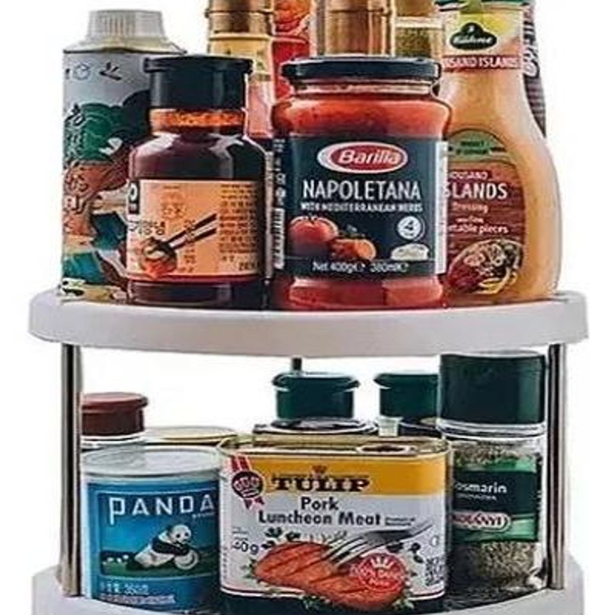 GENERICO - Estante Especiero Giratorio de 2 Niveles para Cocina