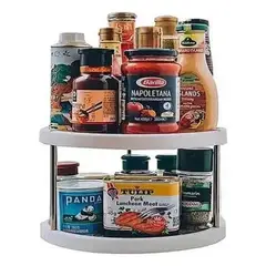 GENERICO - Estante Especiero Giratorio de 2 Niveles para Cocina