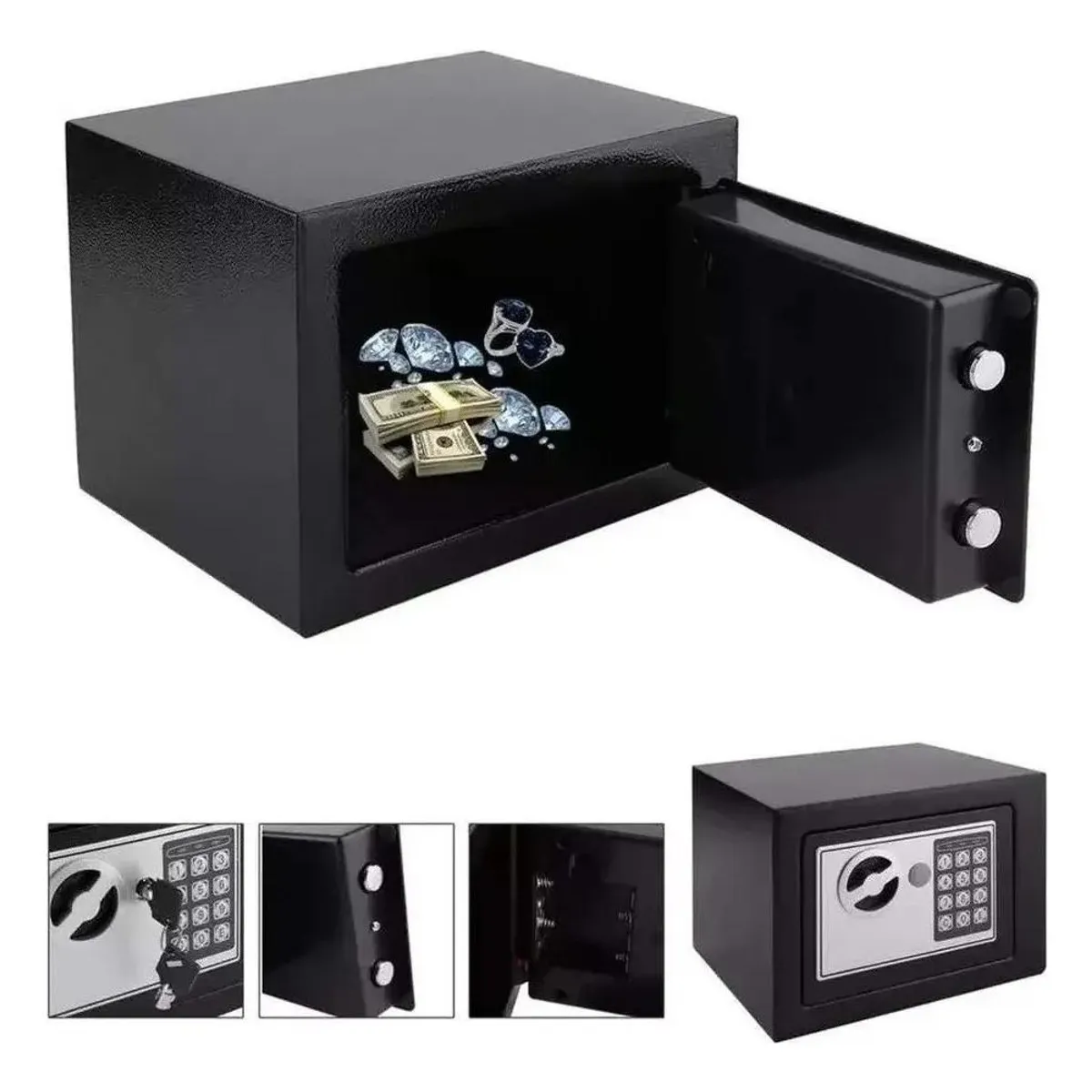 GENERICO - Caja Fuerte Digital con Teclado Numérico y Llaves