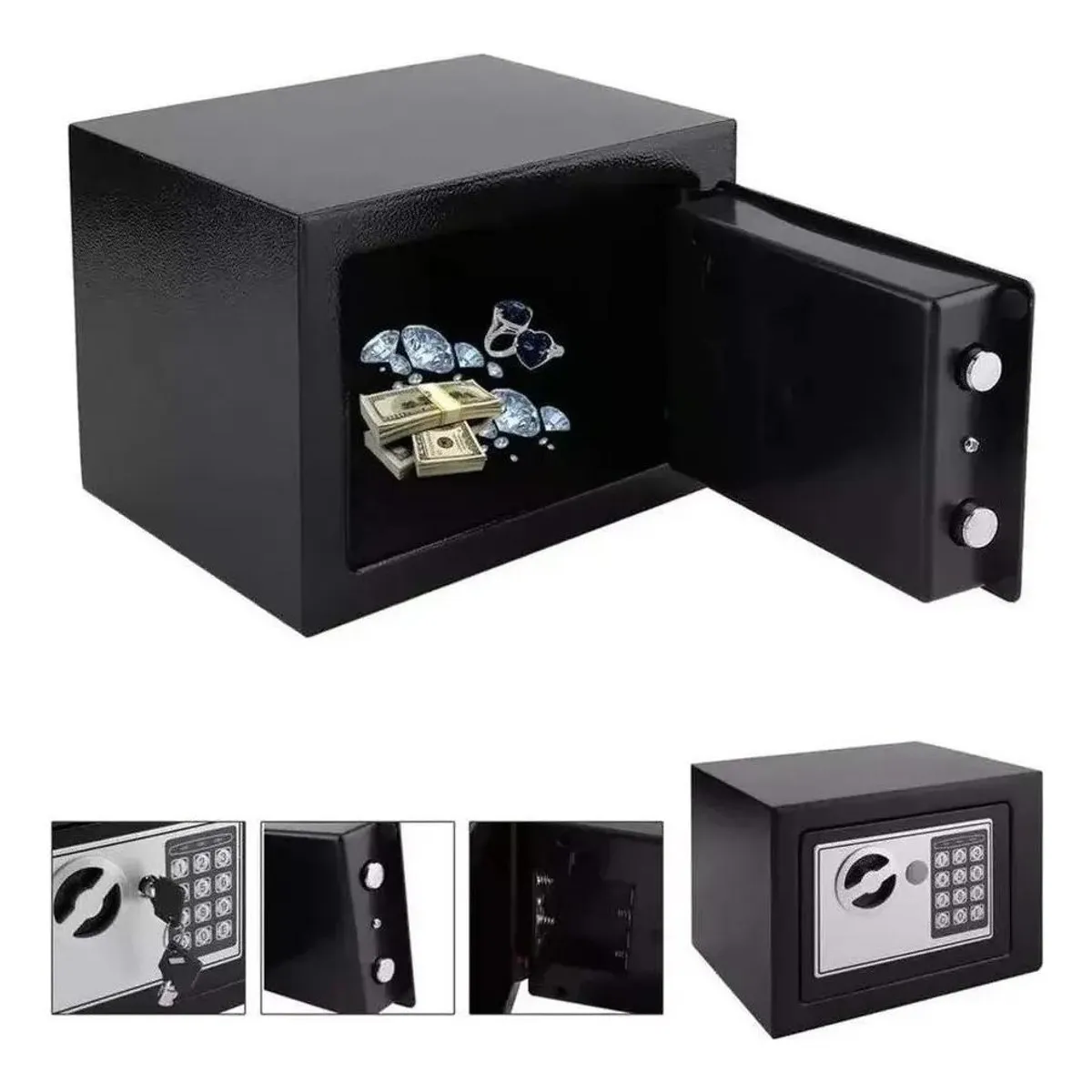 GENERICO - Caja Fuerte Digital con Teclado Numérico y Llaves