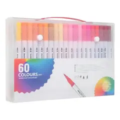 GENERICO - Set de 60 Marcadores Doble Punta para Dibujo y Lettering