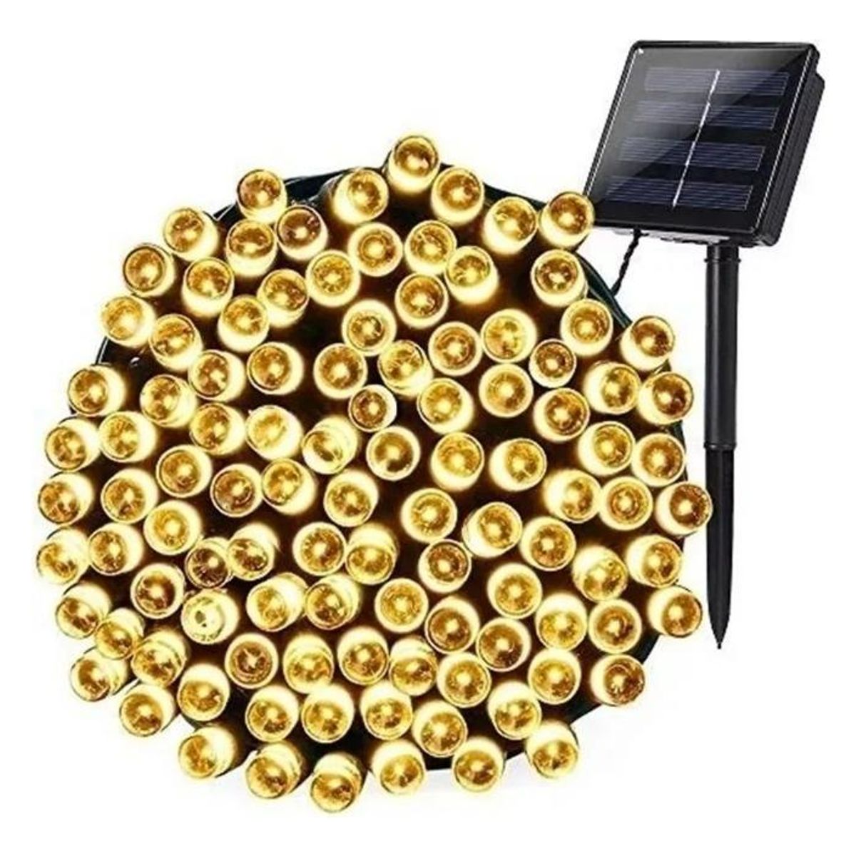 GENERICO - Guirnalda Solar de 100 LEDs Cálidos 10 Metros