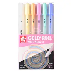 SAKURA - Lapiz Gel Gelly Roll Moonlight 6 Colores Pasteles