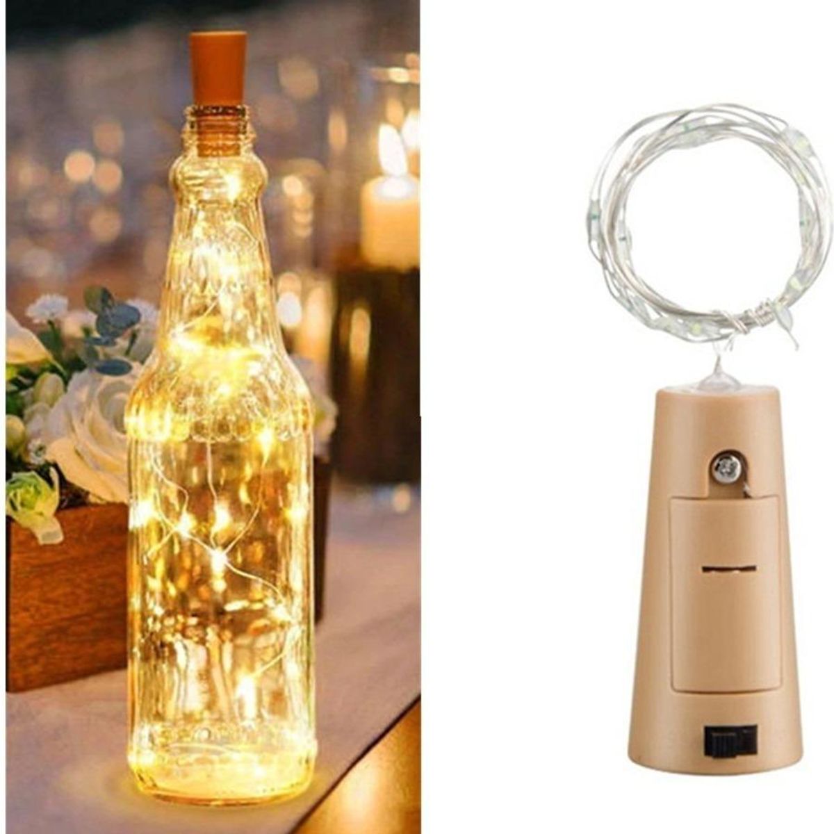 GENERICO - Pack de 10 Luces de Corcho LED Micro para Decoración