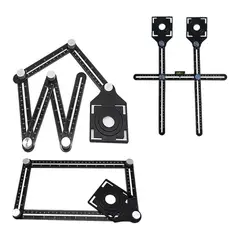 GENERICO - Regla de Ángulo Multifuncción de 6 Pliegues de Aluminio