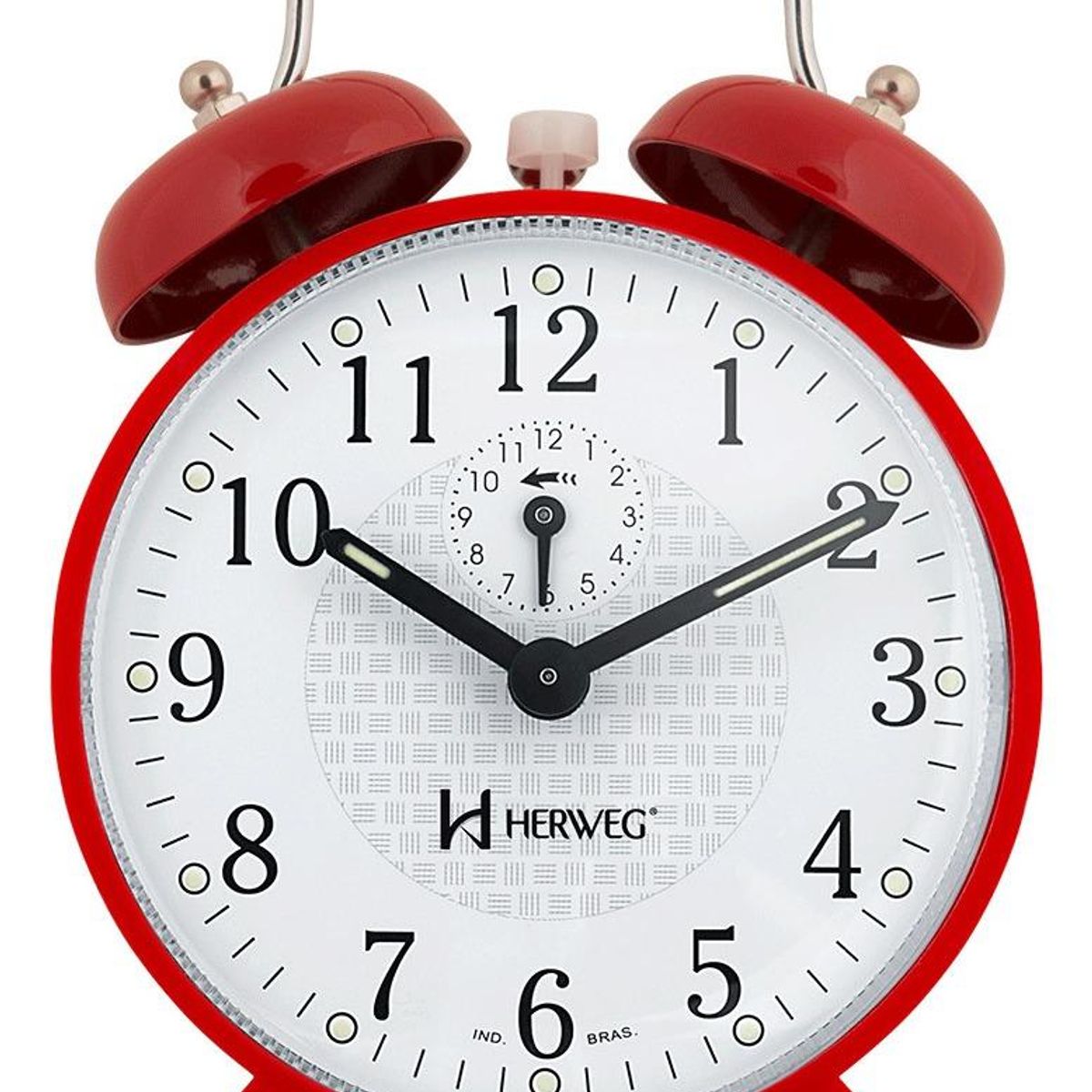 GENERICO - Reloj Despertador Analógico Rojo con Pantalla LED