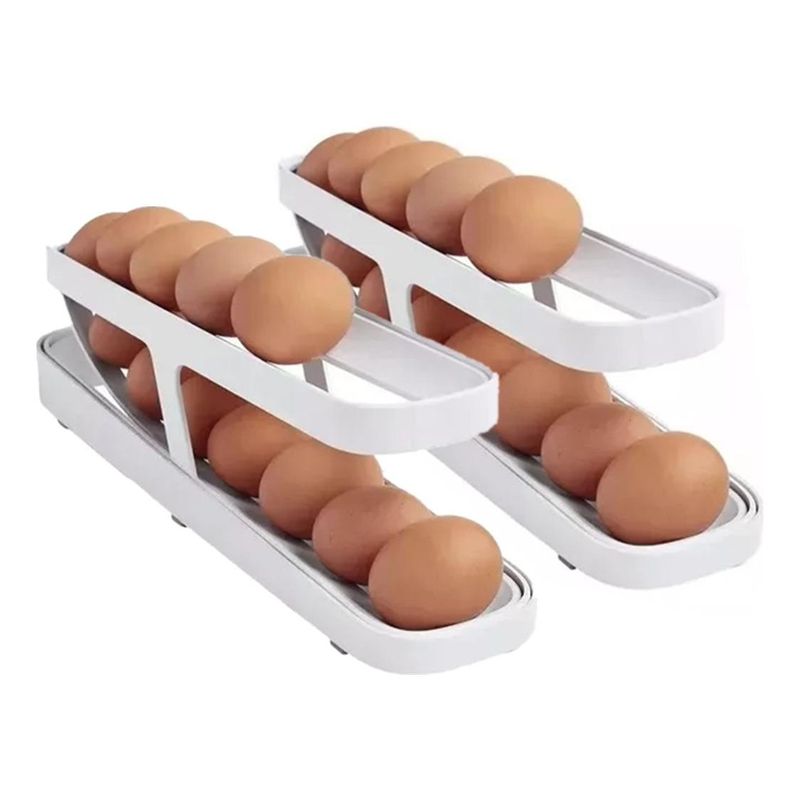 GENERICO - Pack de 2 Organizadores de Huevos Rodantes para Cocina