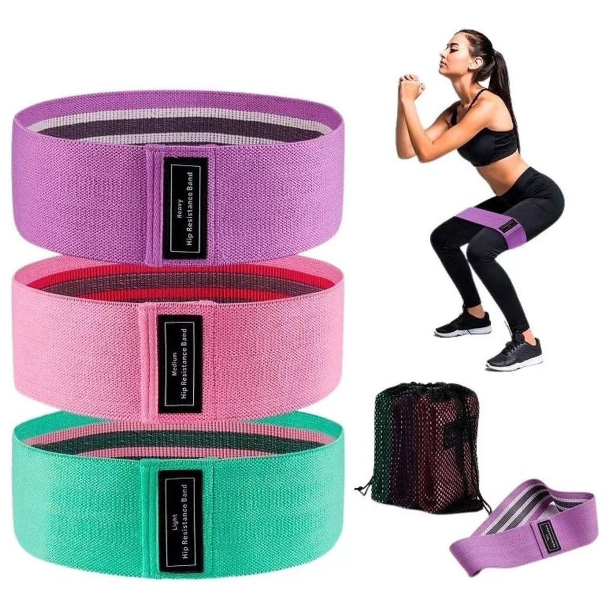 GENERICO - Set de 3 Bandas Elásticas Profesionales Antideslizantes