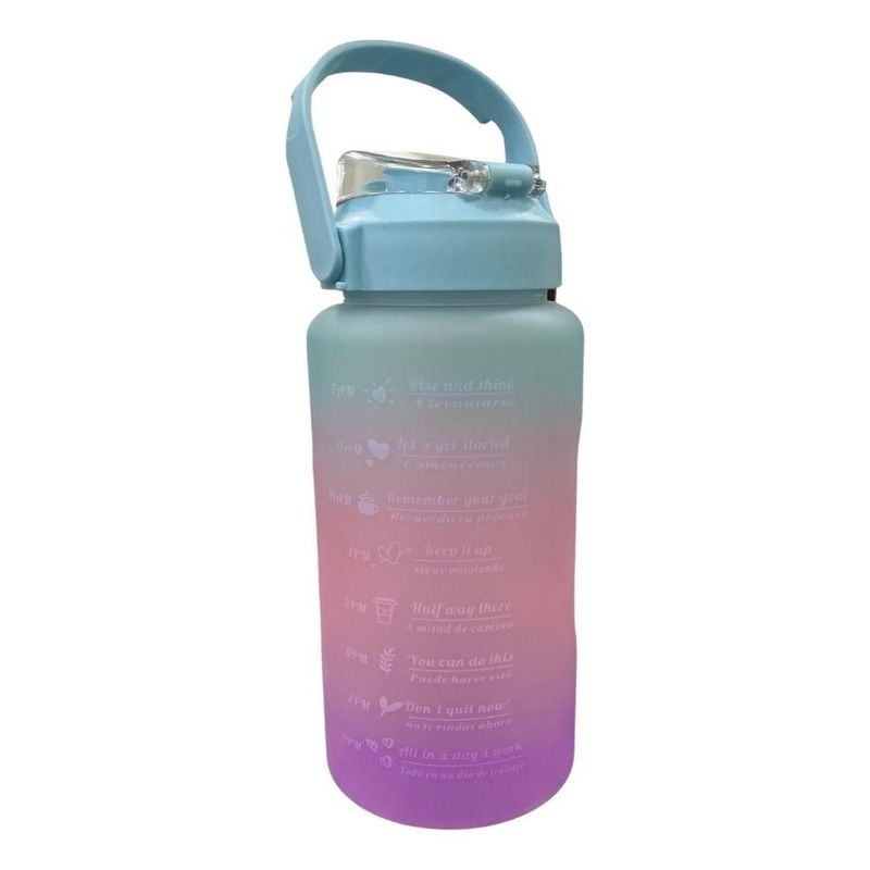 GENERICO - Botella de Agua Motivacional Tie Dye 2 Litros Plástico