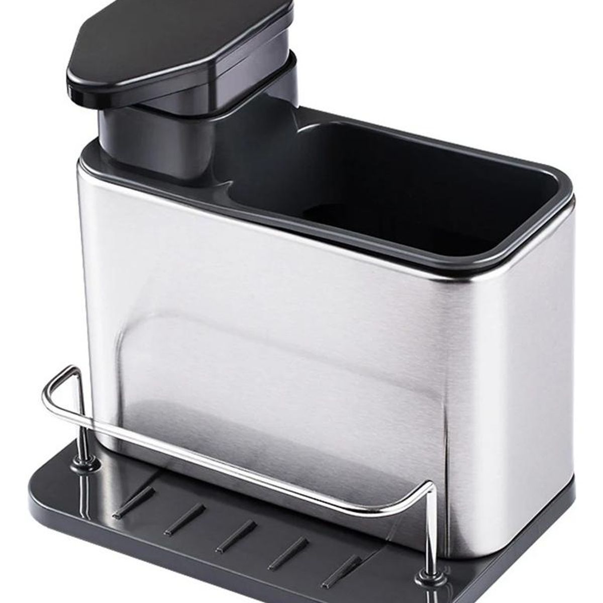 GENERICO - Dispensador de Jabón 3 en 1 con Soporte para Esponja Gris