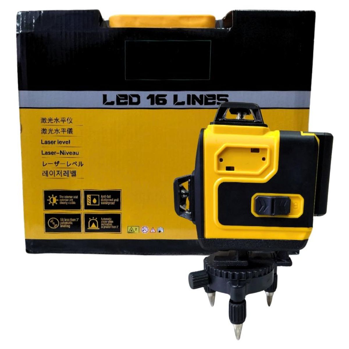 GENERICO - Nivel Láser de 16 Líneas con Auto Nivelación y Accesorios