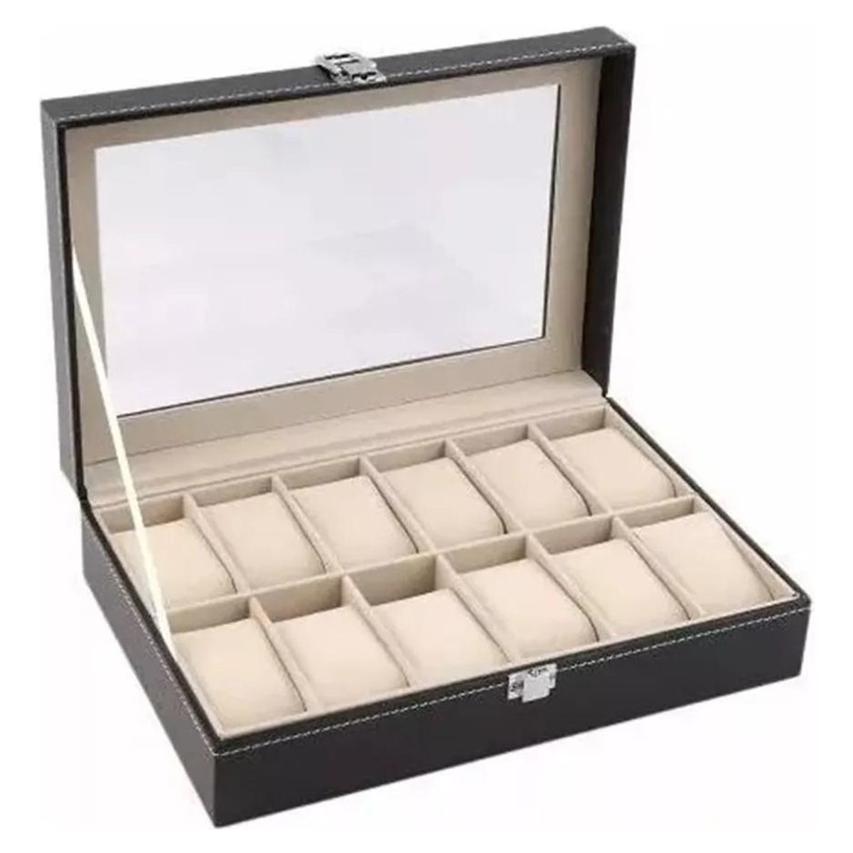 GENERICO - Estuche Organizadores para 12 Relojes con Tapa Transparente