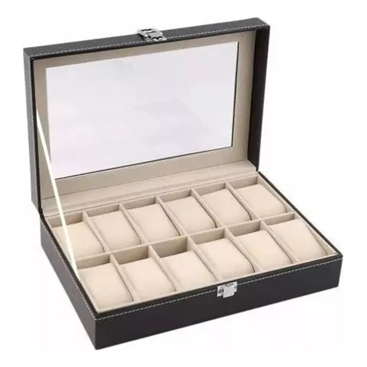GENERICO - Estuche Organizadores para 12 Relojes con Tapa Transparente