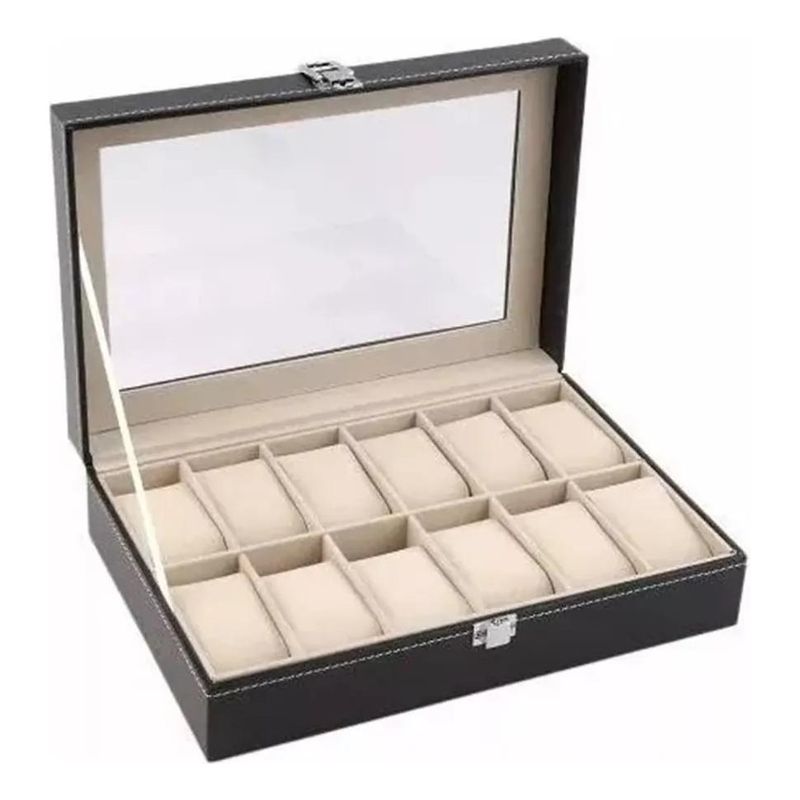 GENERICO - Estuche Organizadores para 12 Relojes con Tapa Transparente