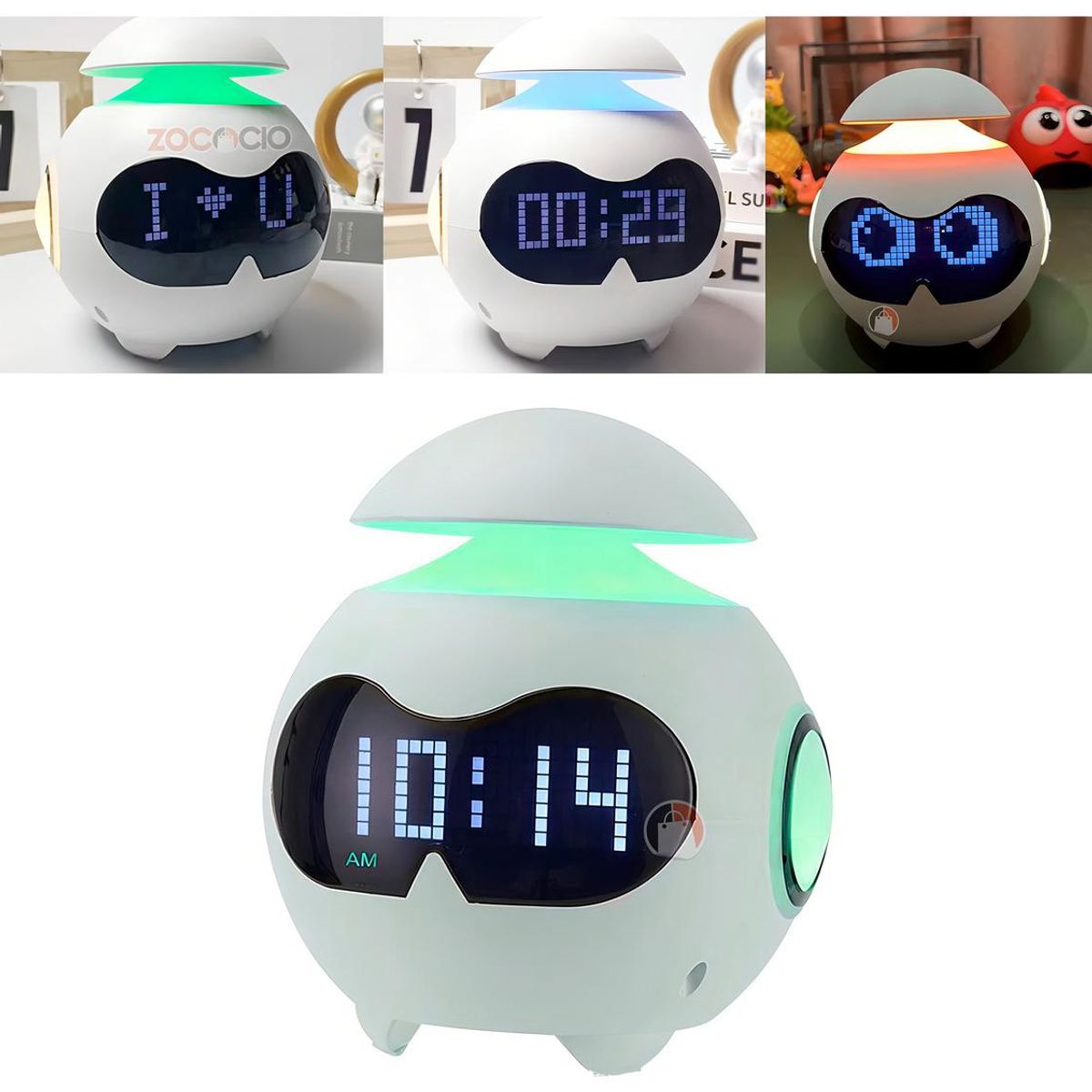 GENERICO - Reloj Despertador Digital Emoji con Luz LED y Bluetooth