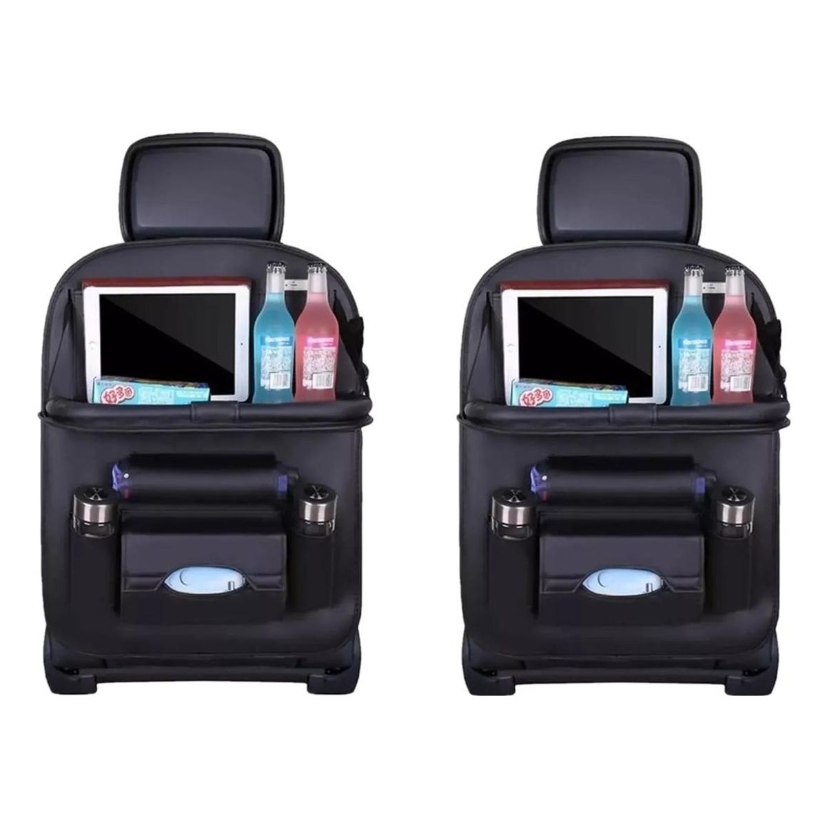 GENERICO - Pack de 2 Organizadores de Asiento para Auto con Mesa