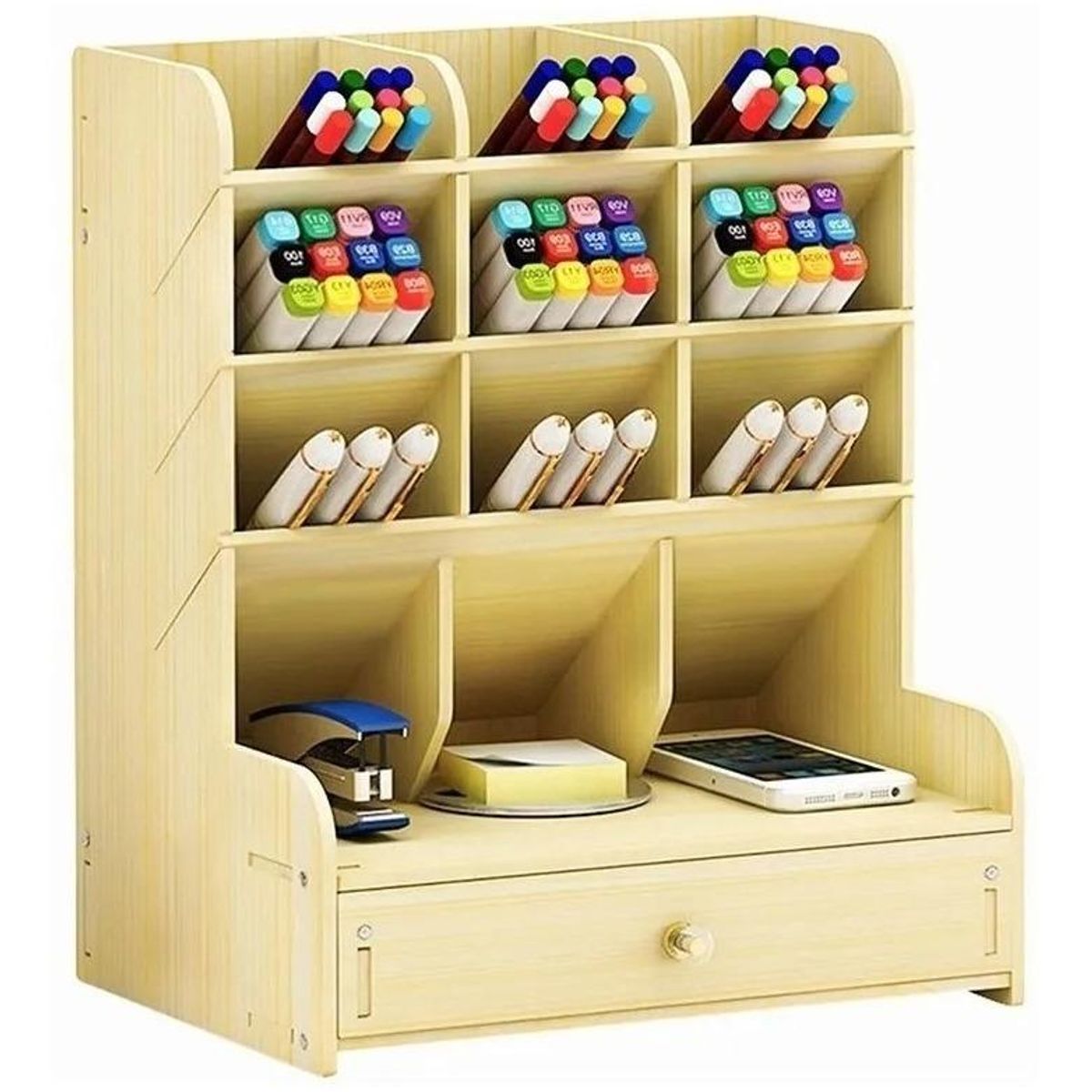 GENERICO - Organizador de Escritorio DIY con 12 Compartimentos y Cajón