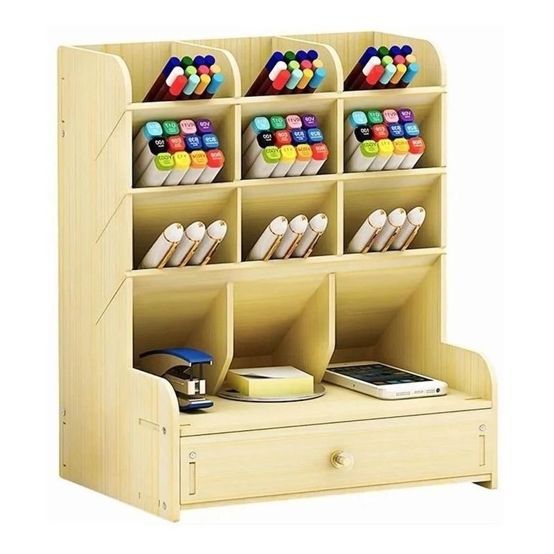 GENERICO - Organizador de Escritorio DIY con 12 Compartimentos y Cajón