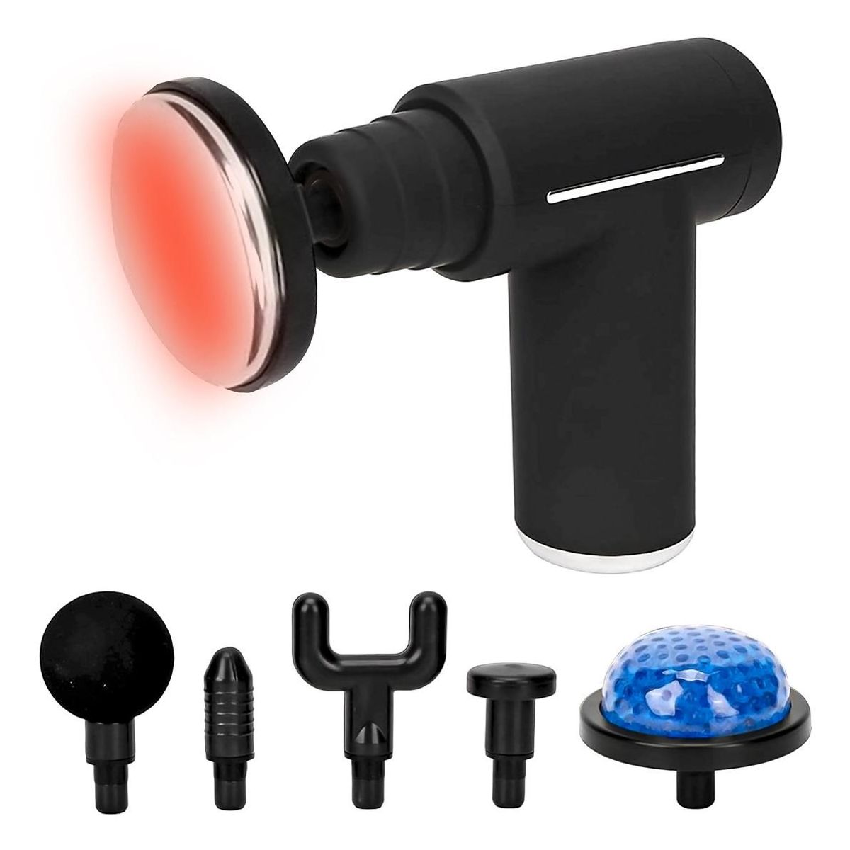 GENERICO - Masajeador Gun Pro 2 con Calor y Frío 6 Accesorios Negro